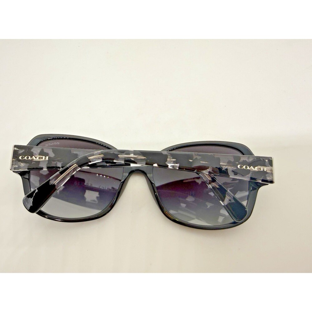 Coach HC8166 Sunglasses Black Crystal Mosaic Grey Gradient 58mm Women - Picture 15 of 16